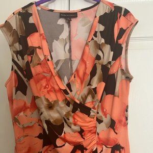 Dana Buchman dress, orange, and brown